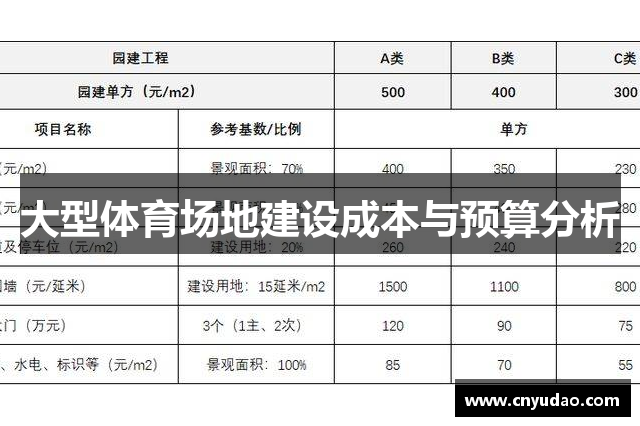 大型体育场地建设成本与预算分析